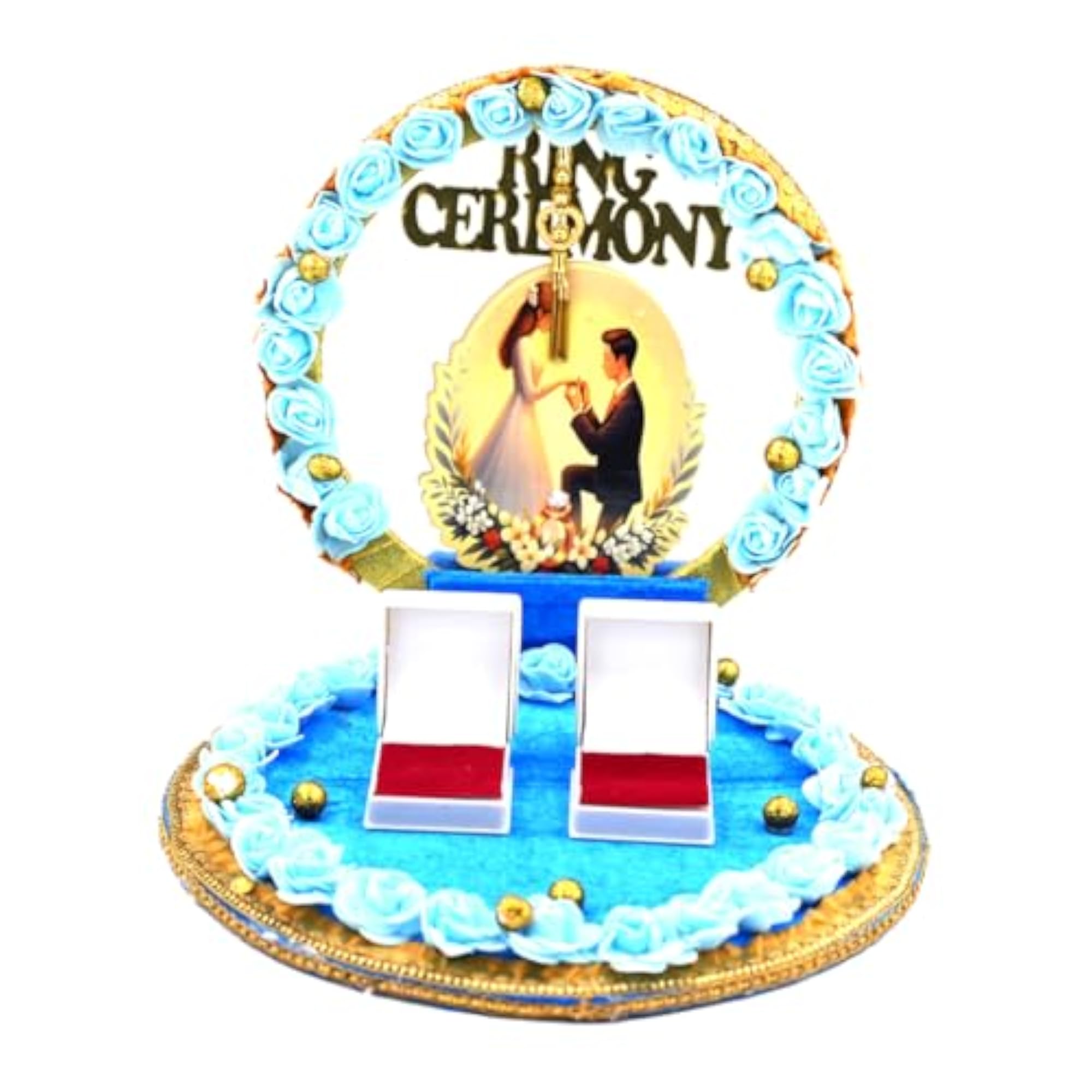 Designer Ring Ceremony Tray with Decorative Stand